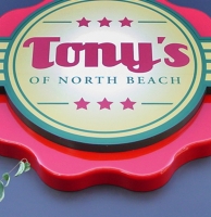 Tony's of Northbeach Exterior Sign (detail)
